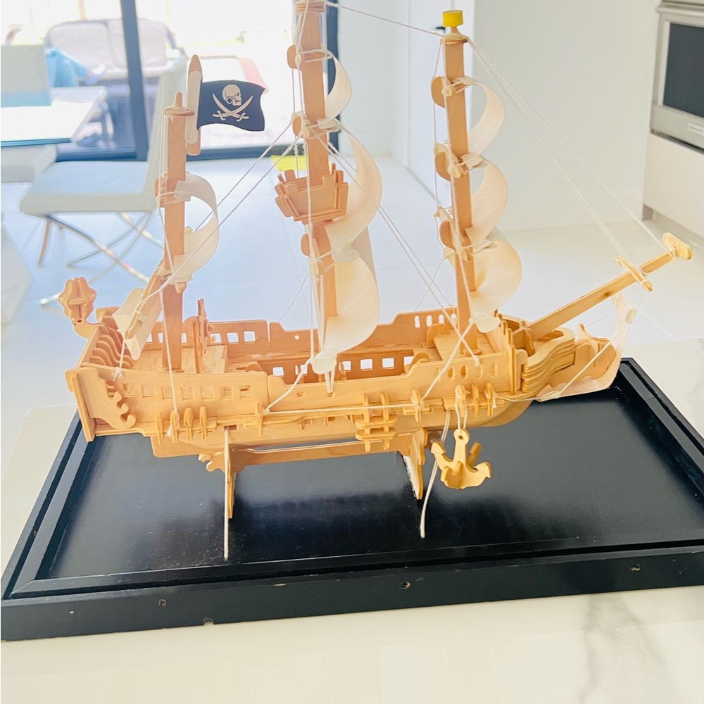 Detailed Wooden Pirate Ship Model